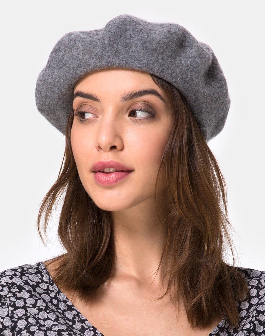Image du béret en laine gris