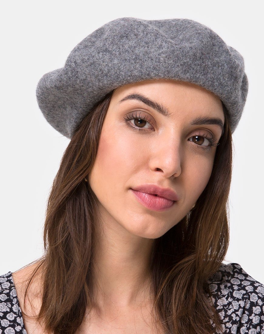 Image du béret en laine gris