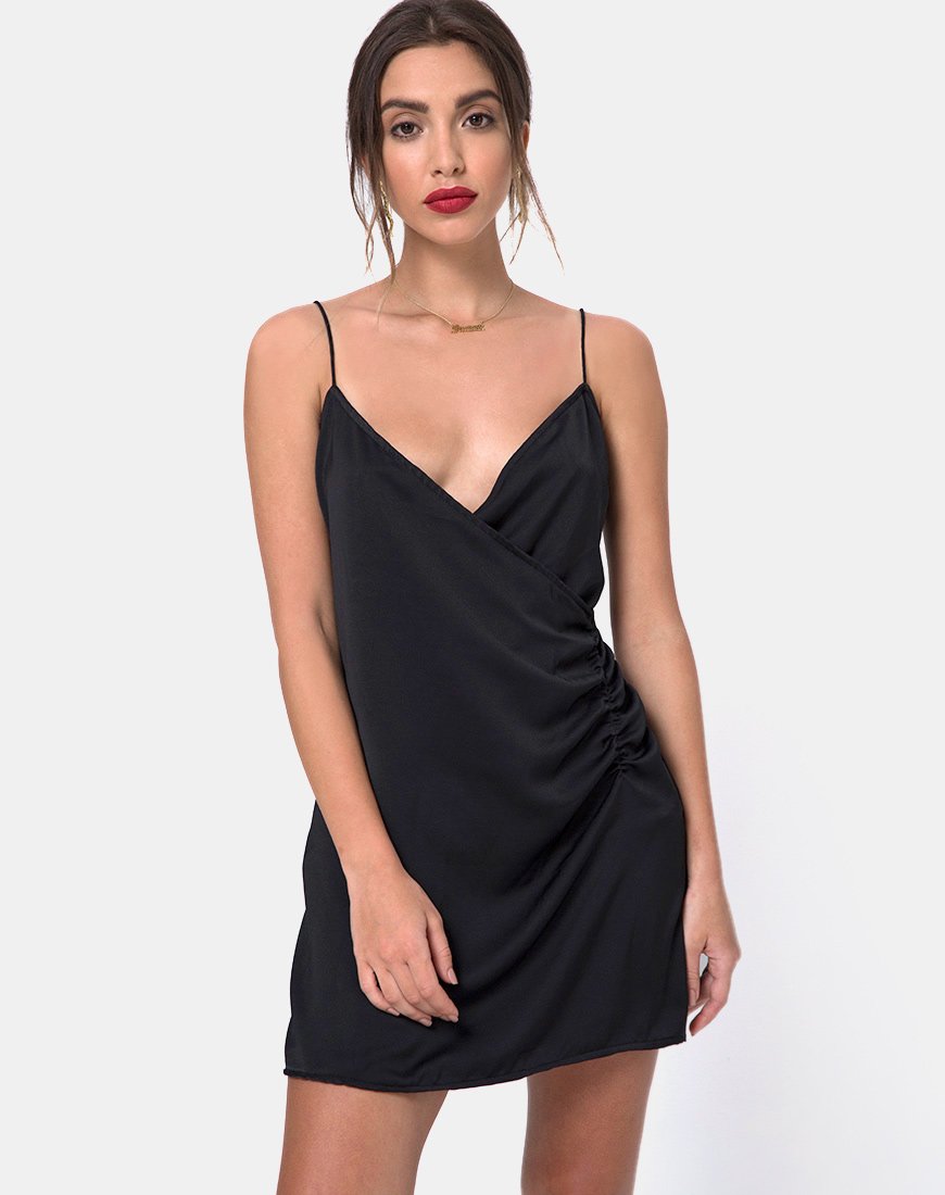 Mini robe Bartier en satin Max Zara Noir