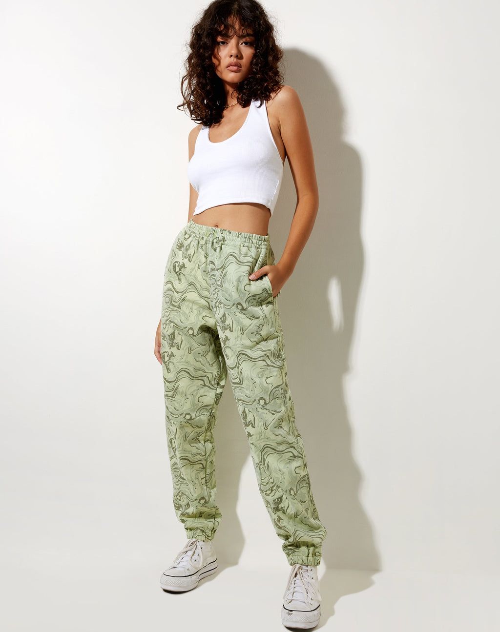 Pantalon de jogging Basta en vert marbré