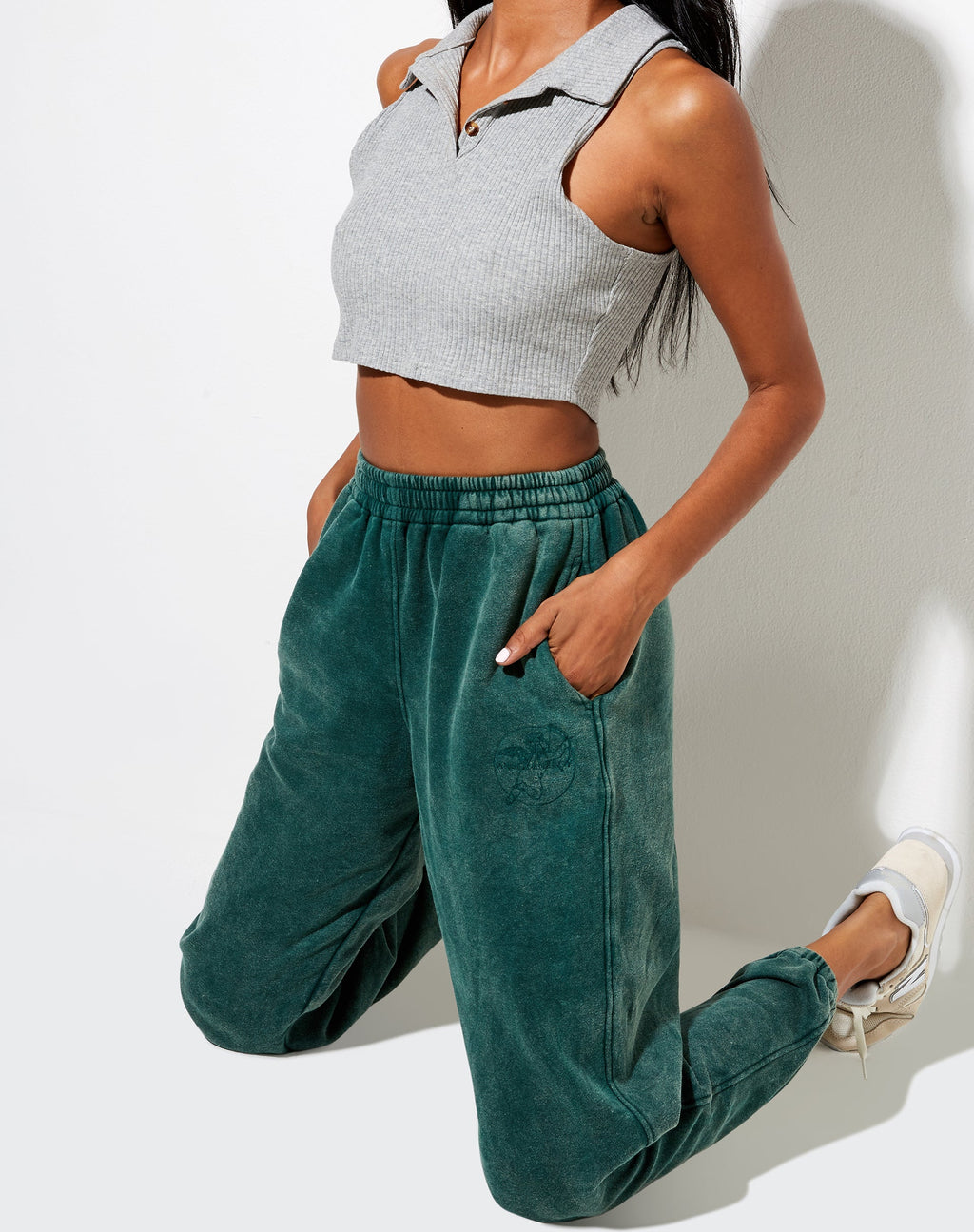 Jogger Basta en vert délavé 'Angel Energy' Cherub Embro