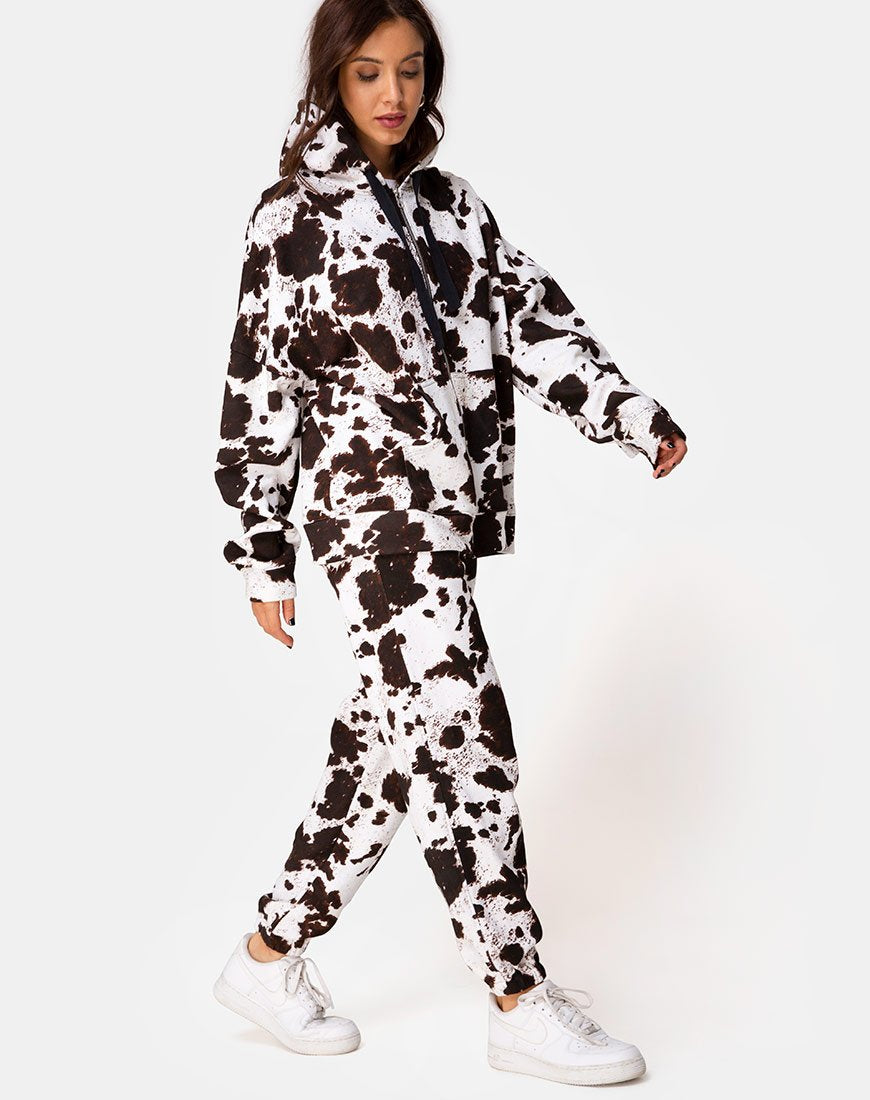 Image de Hollack Zip Hoody in Cow Hide Brown/White