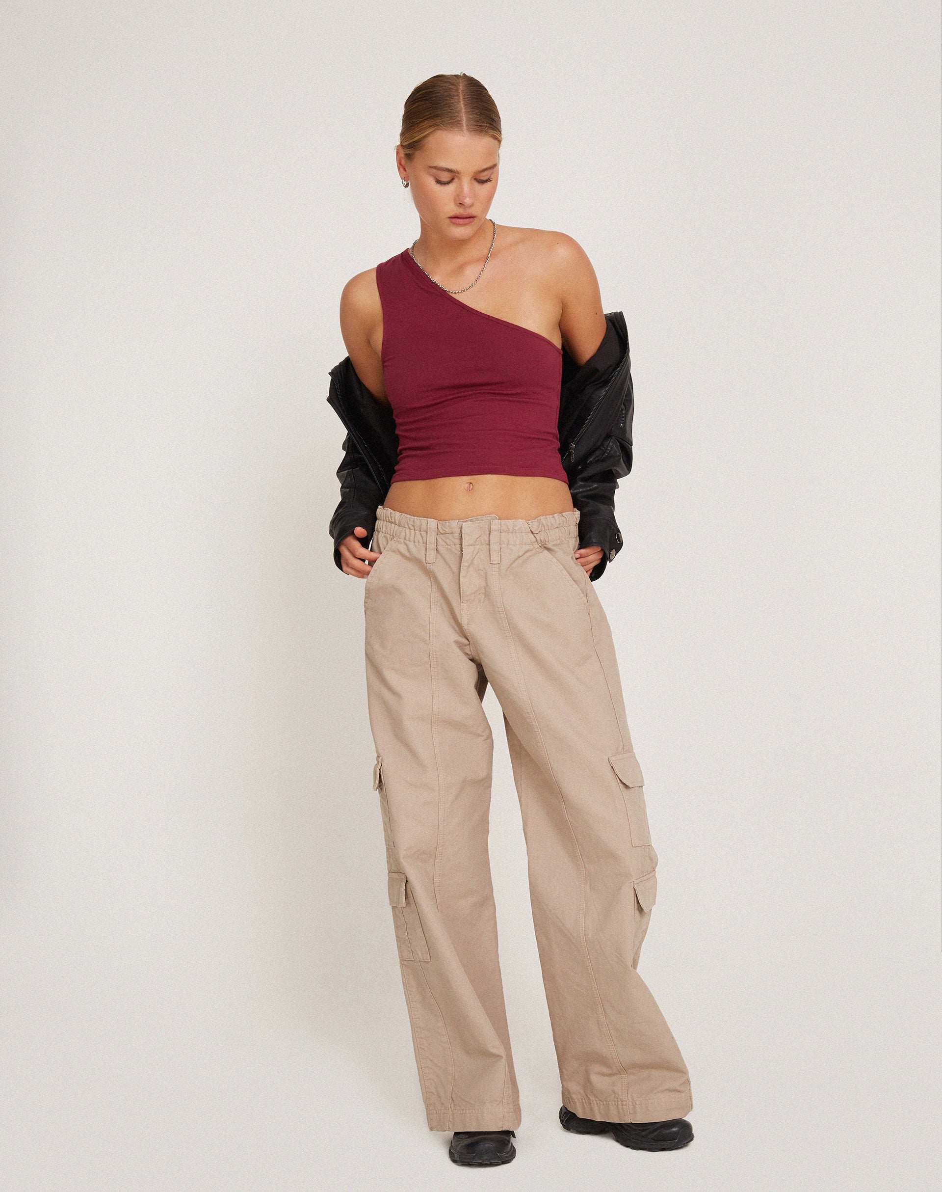 Image de Bay One Shoulder Top in Plum
