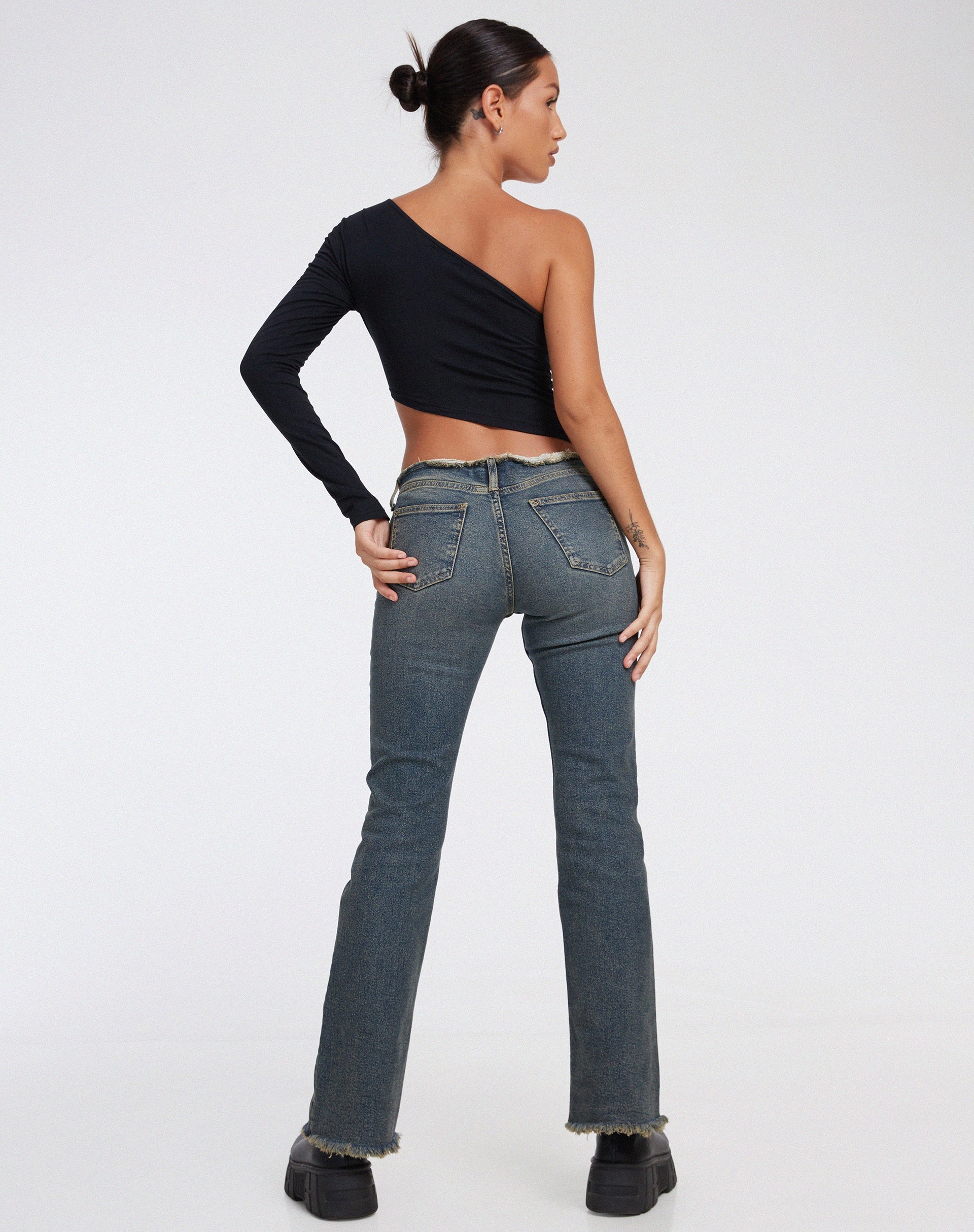 Image de Baylee Crop Top en Lycra Noir