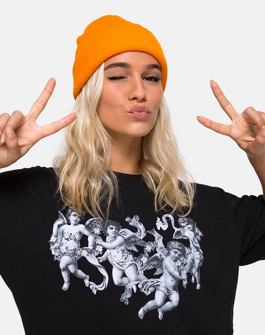 Bonnet en orange foncé