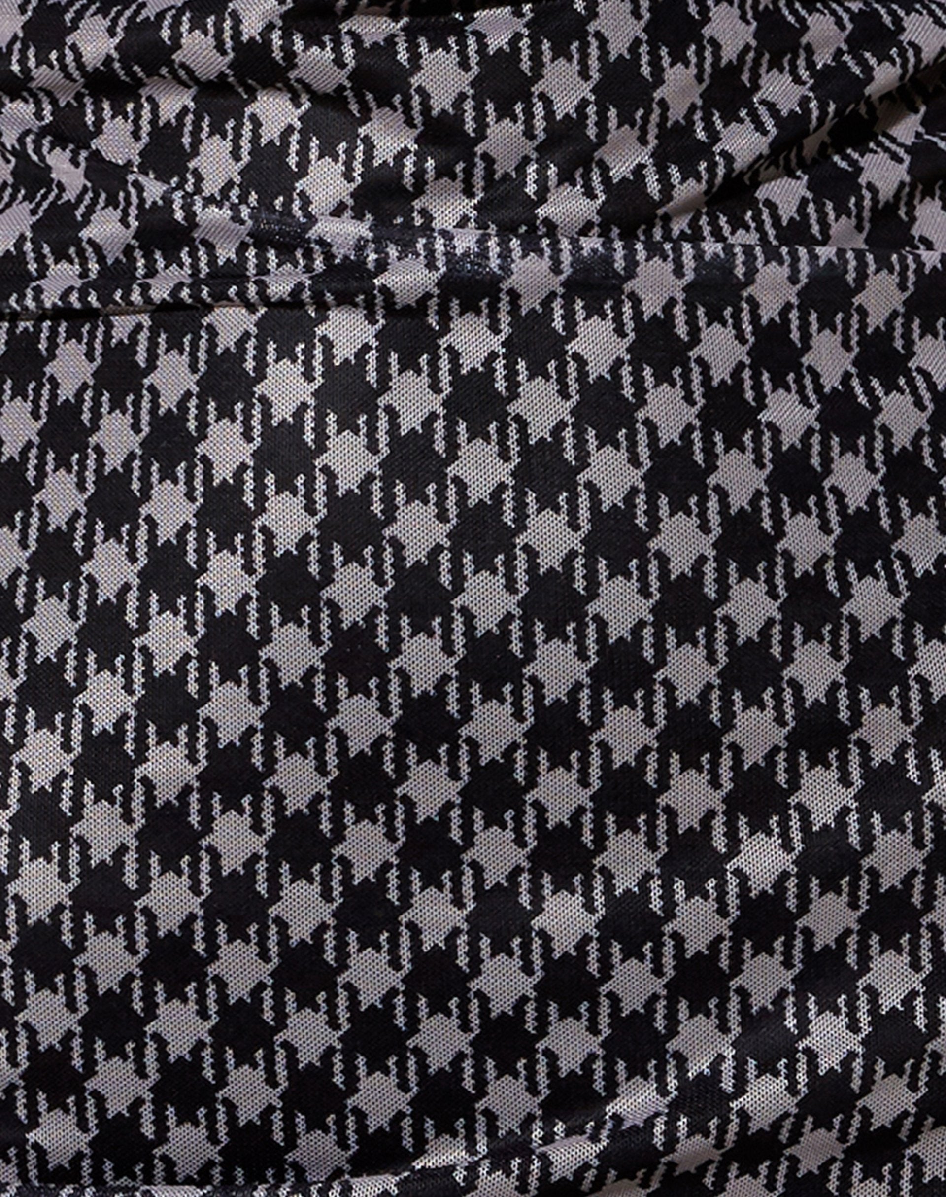 Image of Becky Bodycon Dress in Mesh Diagonal Dogtooth Black and Tan