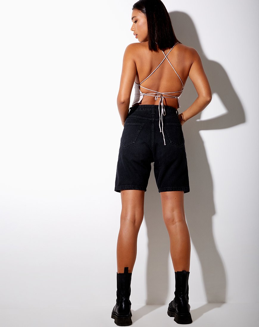 Image de Belisa Crop Top in Satin Silver Grey