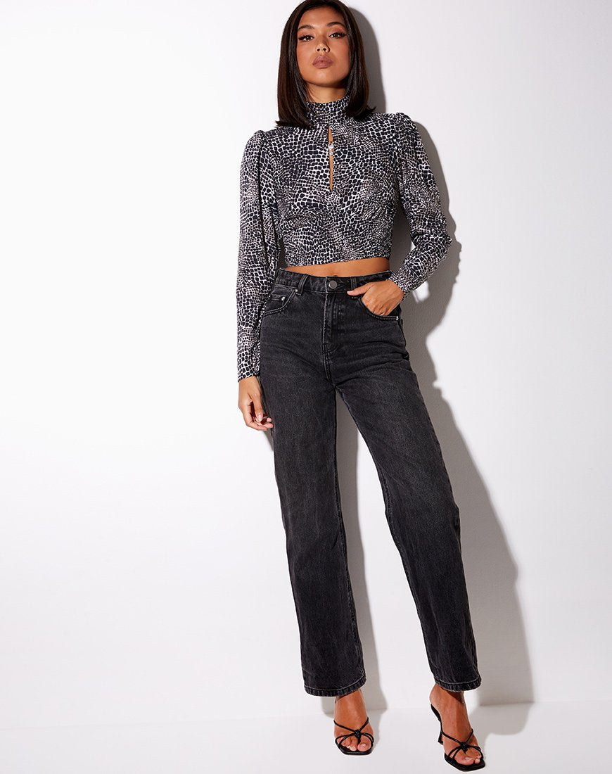 Image de Belovy Longsleeve Top in Abstract Croc Black