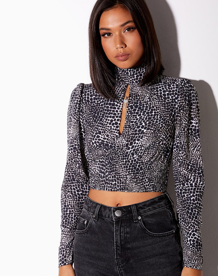 Image de Belovy Longsleeve Top in Abstract Croc Black
