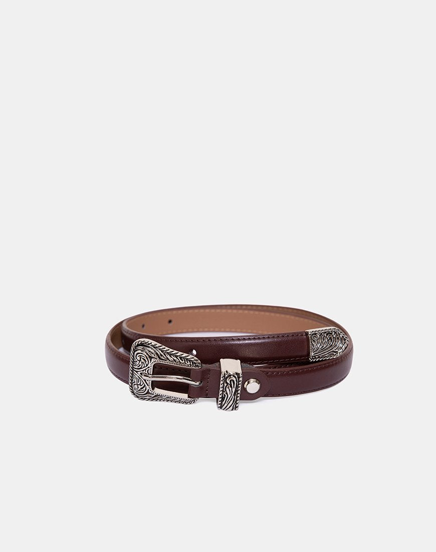 Ceinture western vintage marron