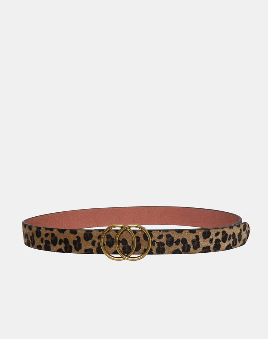 Image de la ceinture en cuir léopard avec boucle ronde