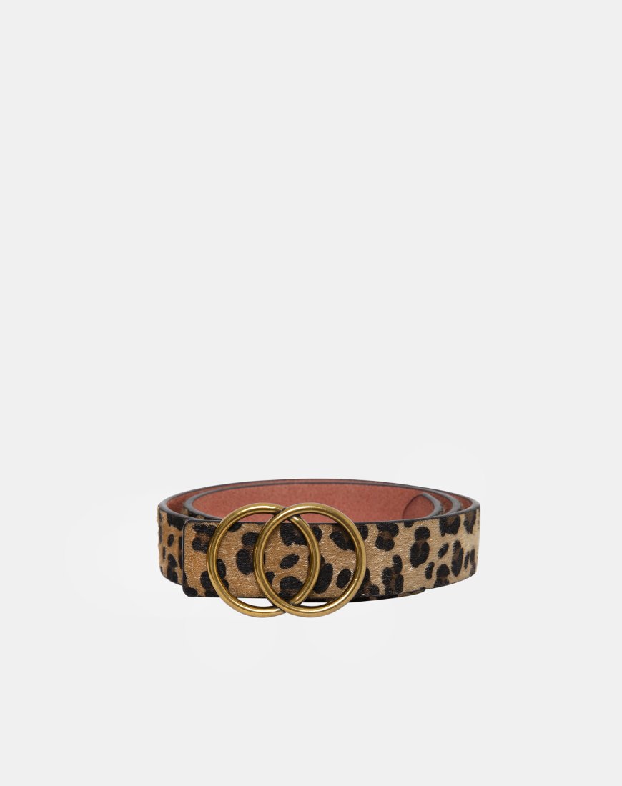 Image de la ceinture en cuir léopard avec boucle ronde