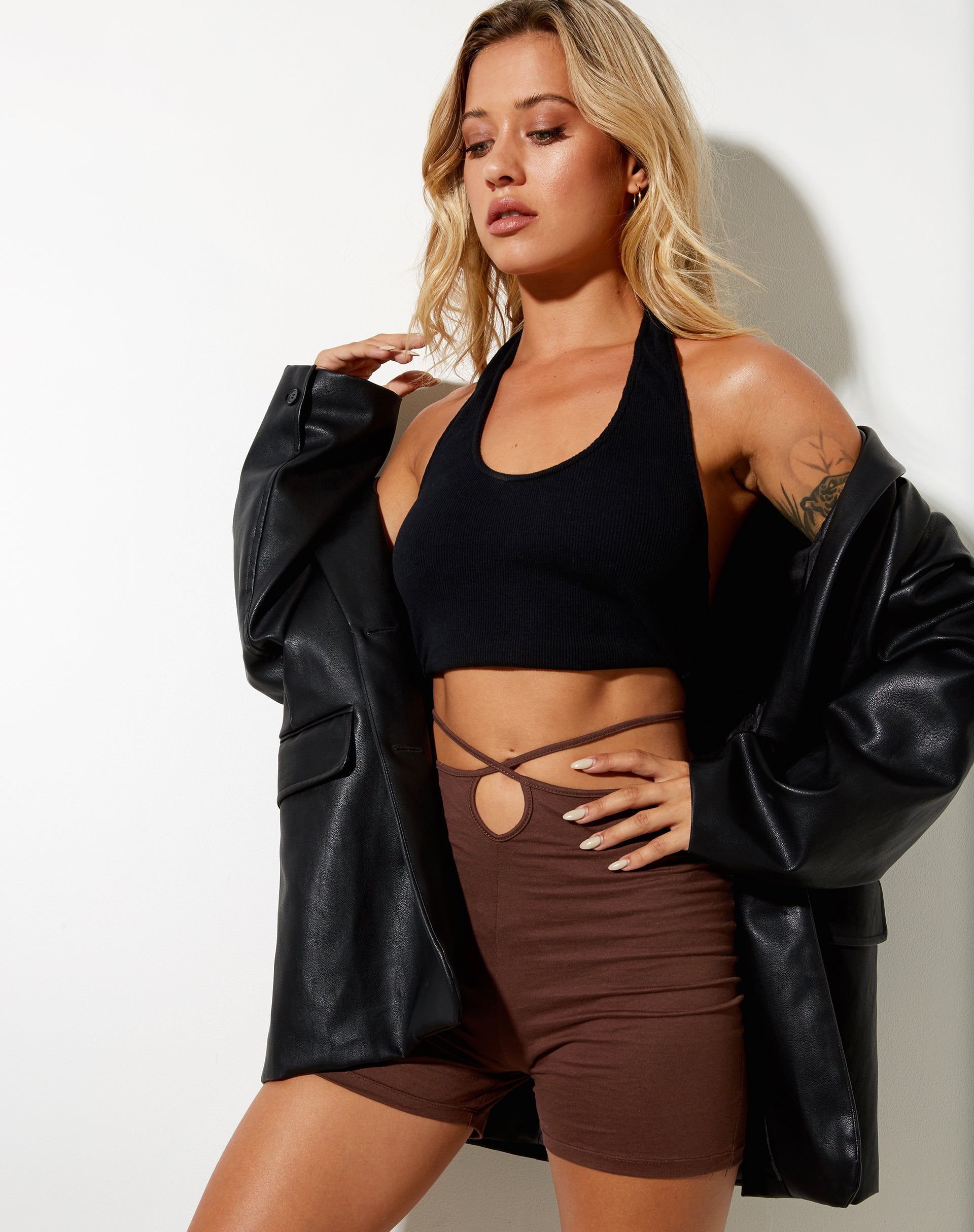 Image de Ben Hot Pant en Lycra Deep Mahogany