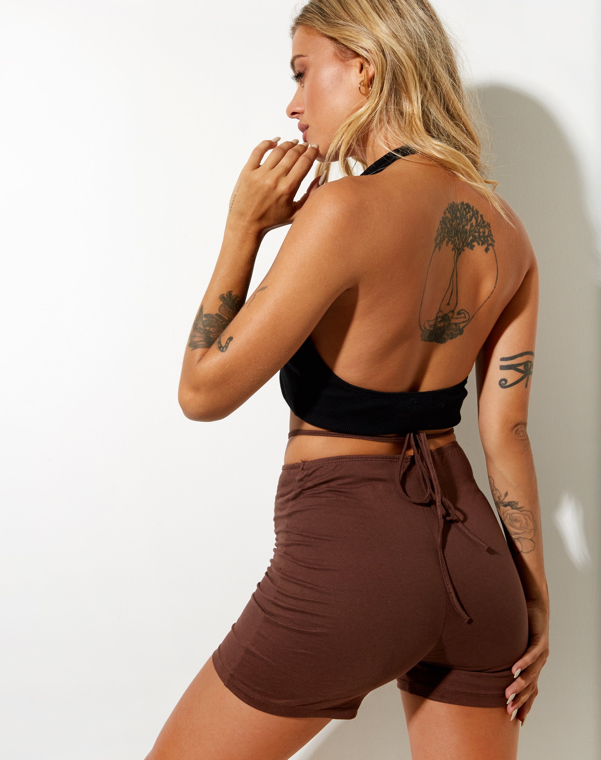 Image de Ben Hot Pant en Lycra Deep Mahogany