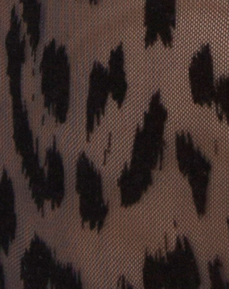 Image de Berani Highneck Bodice in Animal Black Net