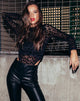 Image de Berani Highneck Bodice in Animal Black Net
