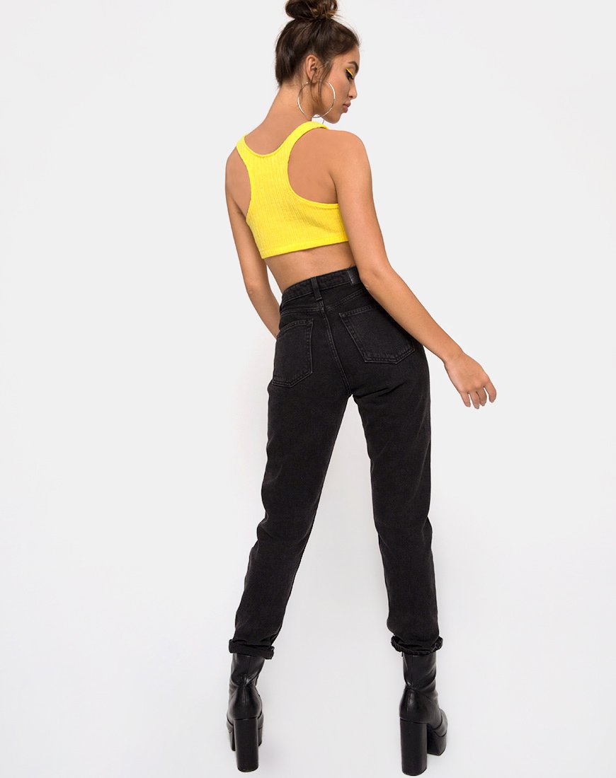 Image de Berries Crop Top in Rib Knit Yellow
