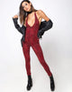 Image de Bersh Plunge Unitard in Coloured Animal Red