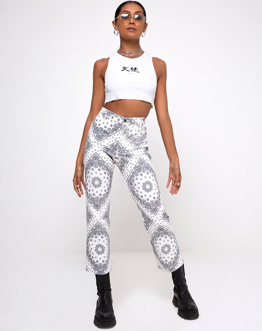Pantalon Beth en Bandana Ecru Placement