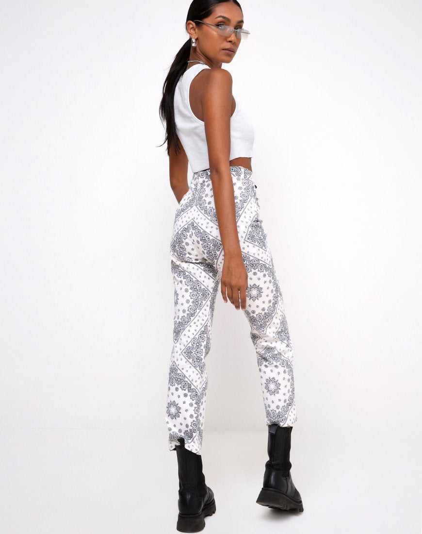 Image de Beth Trouser in Bandana Ecru Placement