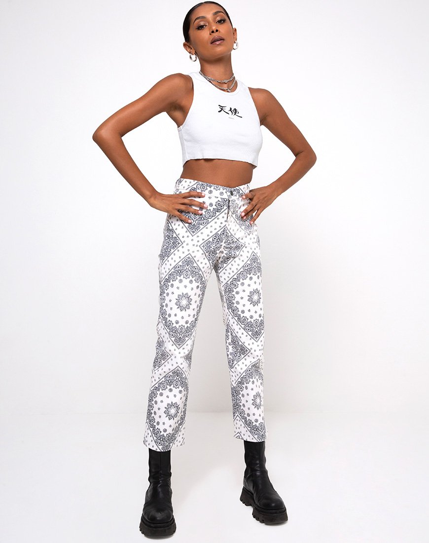 Image de Beth Trouser in Bandana Ecru Placement