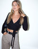 Image de Bianca Wrap Top in Rib Black