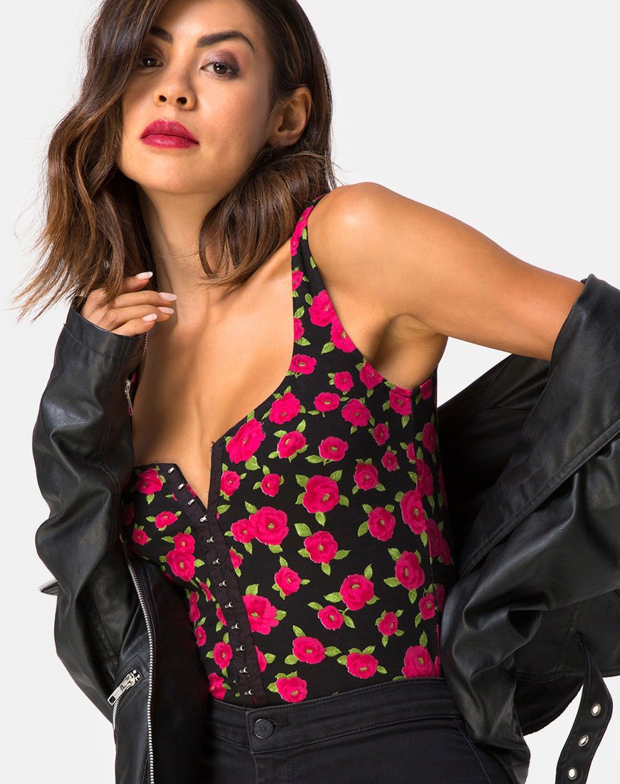 Bida Bodice en Red Bloom