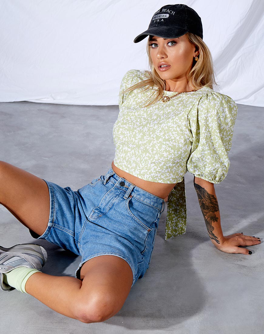 Image de Bija Crop Top in Botanic Mint Foam
