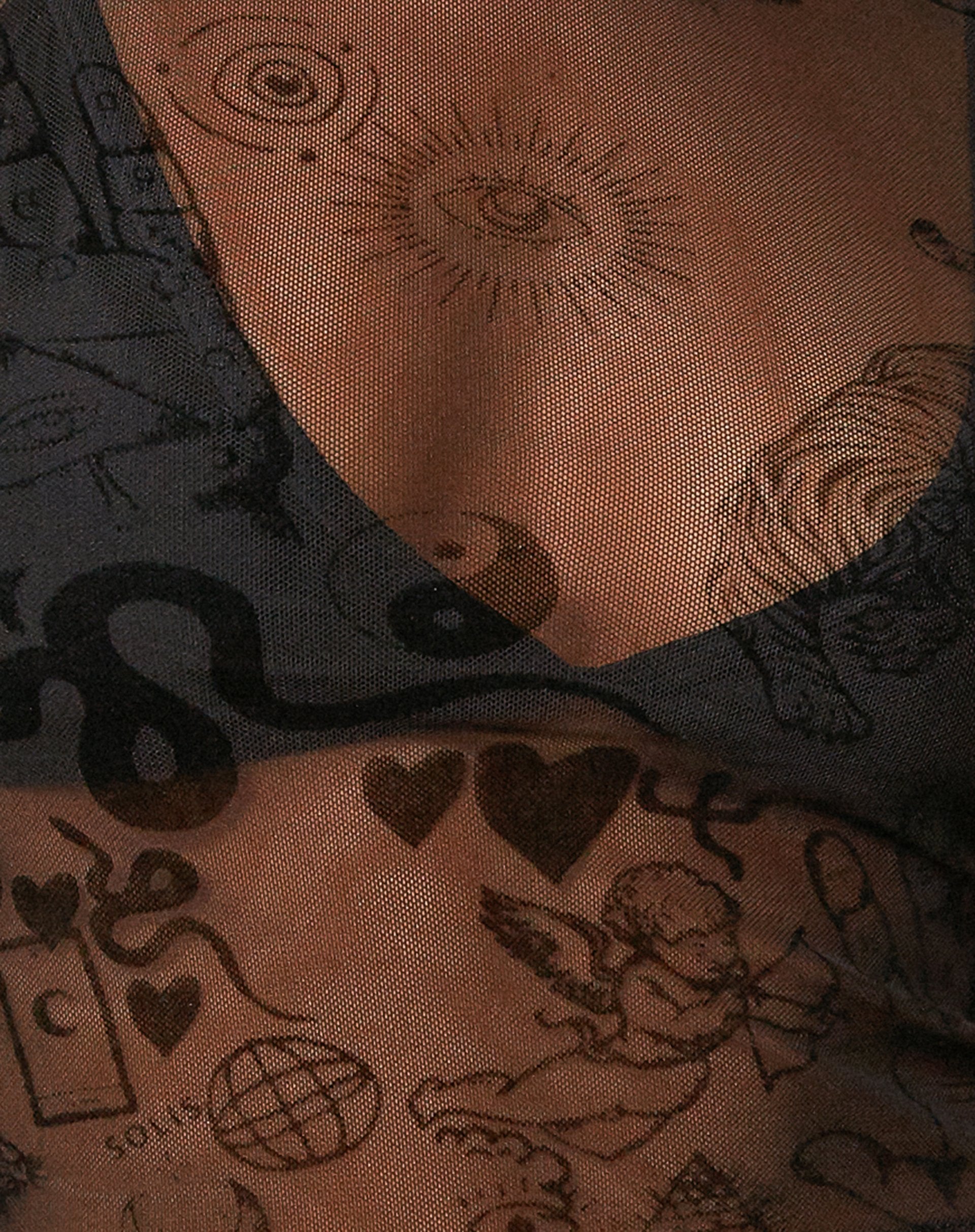 Image de Bika Vest Top in Black Hand and Heart Flock