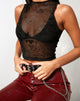 Image de Bika Vest Top in Black Hand and Heart Flock