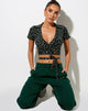 Image de Bilar Crop Top in Flowing Flower Black