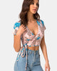 Image de Bilen Crop Top in Jungle Flower Blue and Cream