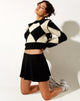 Image du pull Binda en Harlequin noir et blanc cassé