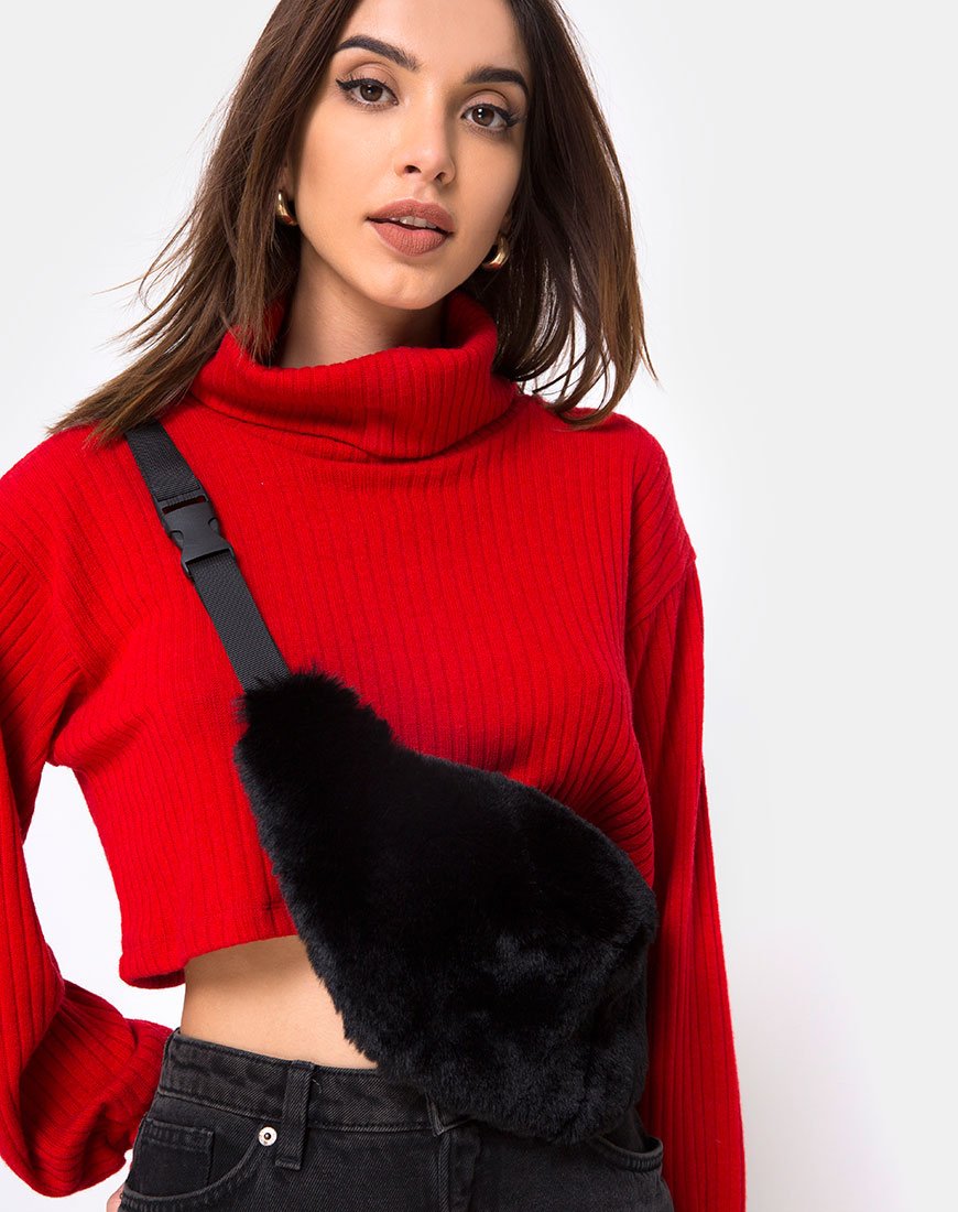 Image de Bumbag en fourrure noir