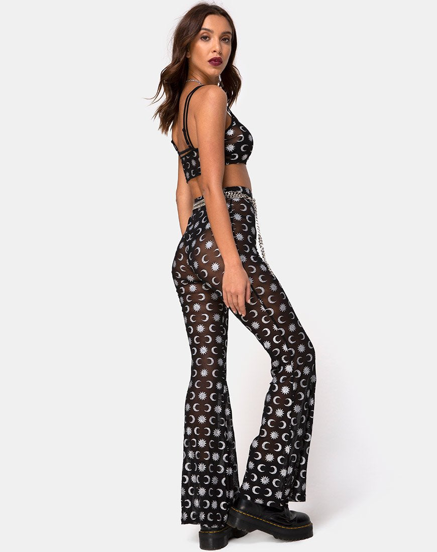 Image de Herlom Flare Trouser in Over the Moon Black with Glitter