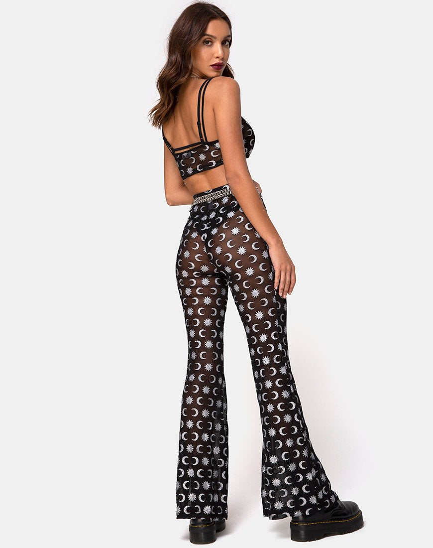 Image de Herlom Flare Trouser in Over the Moon Black with Glitter