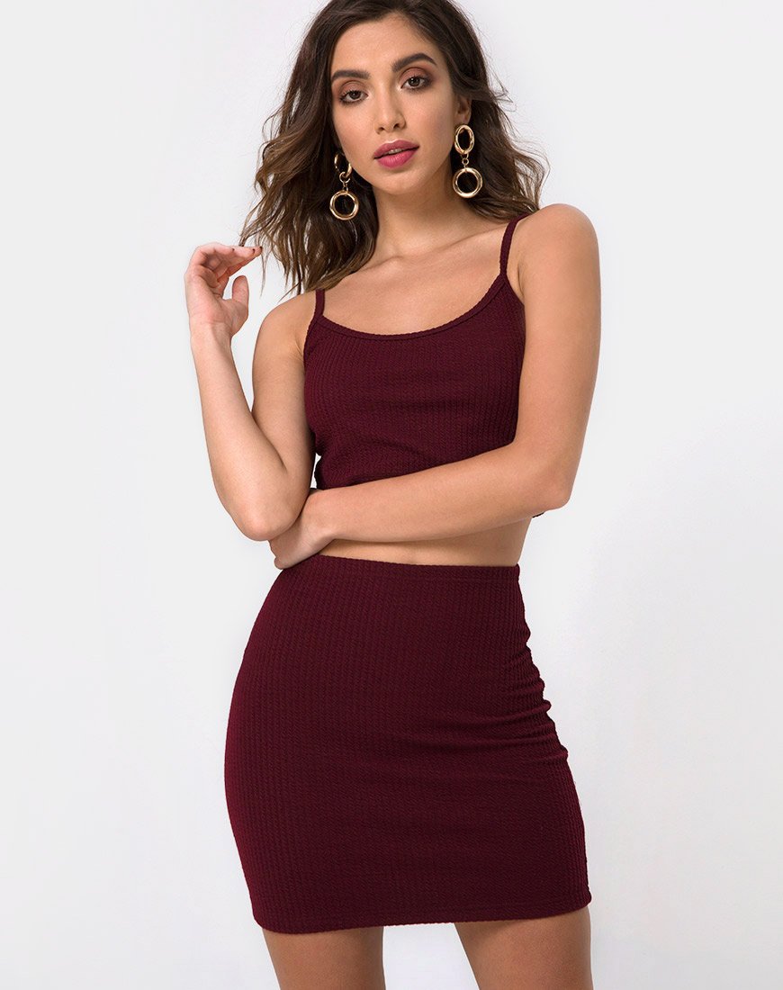 Image de Kimmy Bodycon Skirt in Burgundy