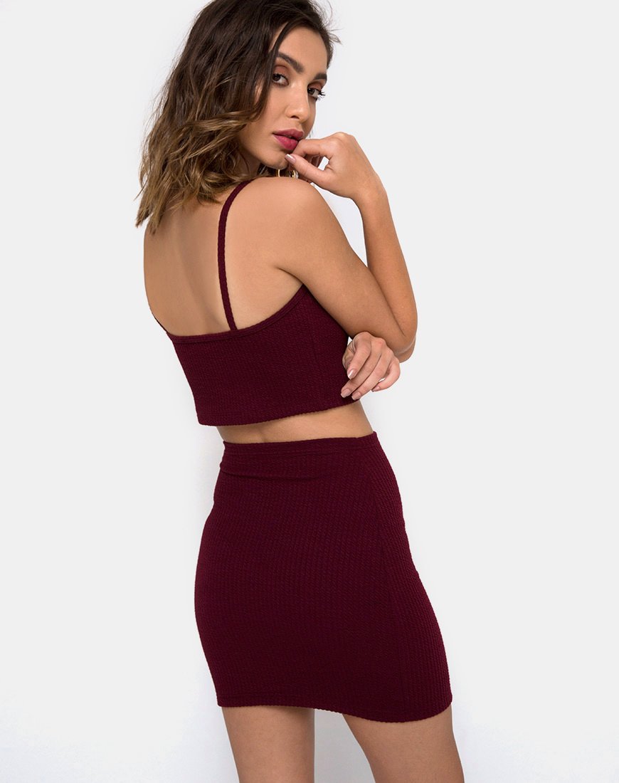 Image de Kimmy Bodycon Skirt in Burgundy