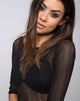 Image de Blondie Bodice in Stripe Mesh Black