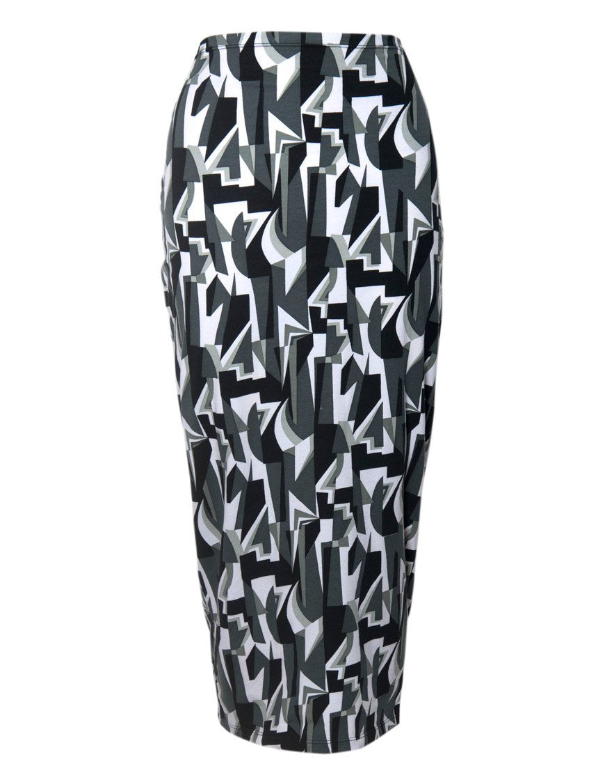 Image de Motel Bobby Midi Skirt in Geo Pop Black and White