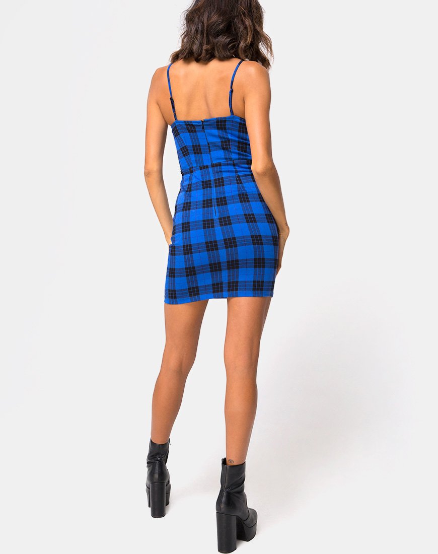 Image of Boco Mini Dress in Tartan Blue