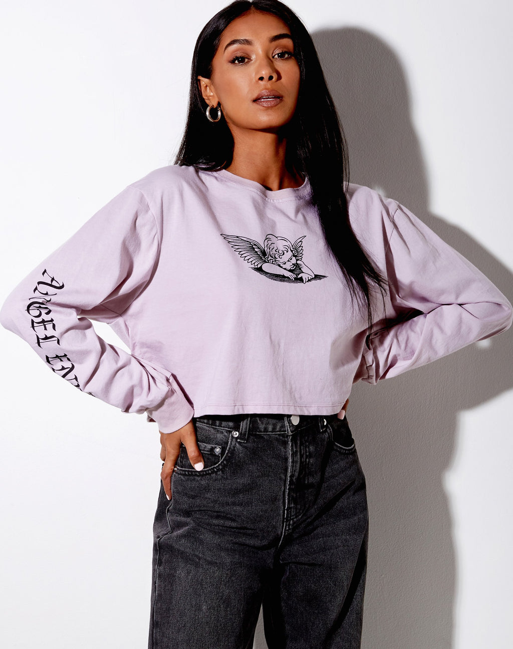 Boli Crop Tee en Violet Angelo 'Angel Energy'