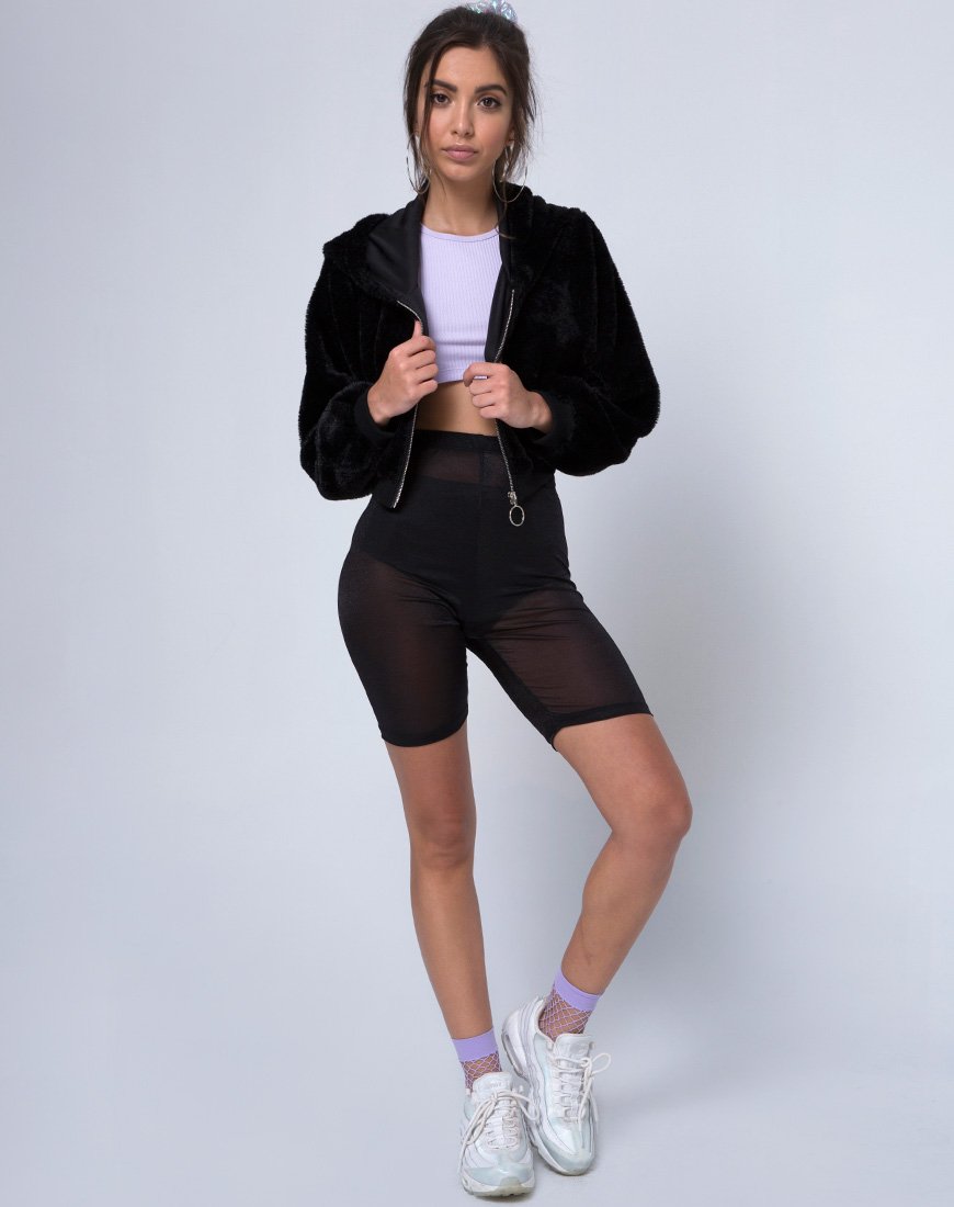 Image de Bomb Hoody in Fur Zip Black