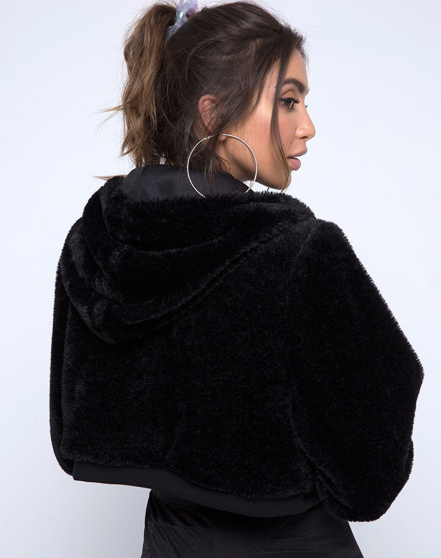 Image de Bomb Hoody in Fur Zip Black