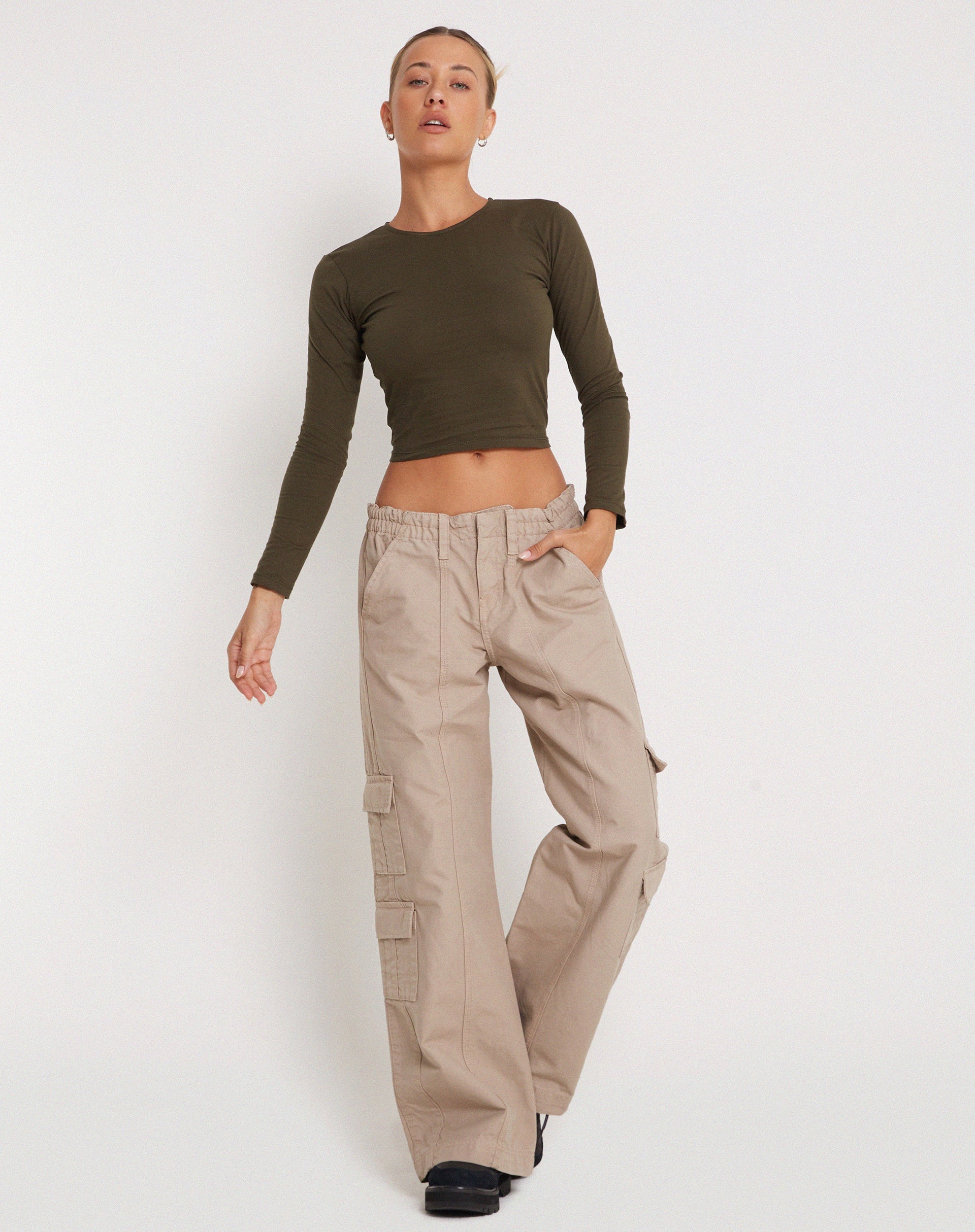 Image de Bon Long Sleeve Top in Olive