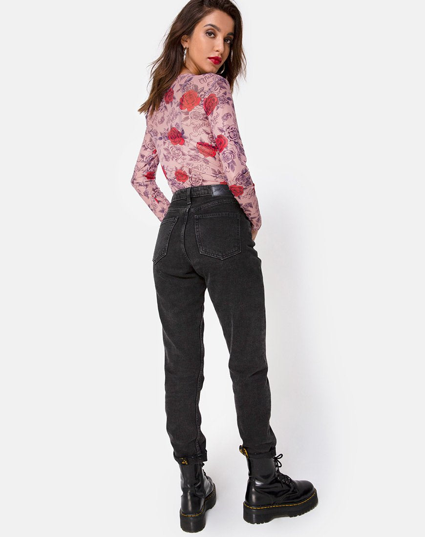 Image de Bonella Bodice in Roses Are Red Mesh