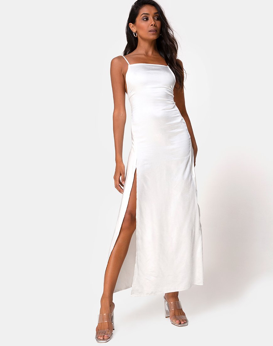 Robe Bonita en satin ivoire