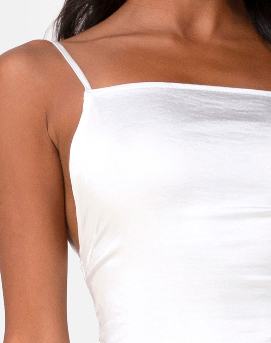 Image de la robe Bonita en satin Ivoire
