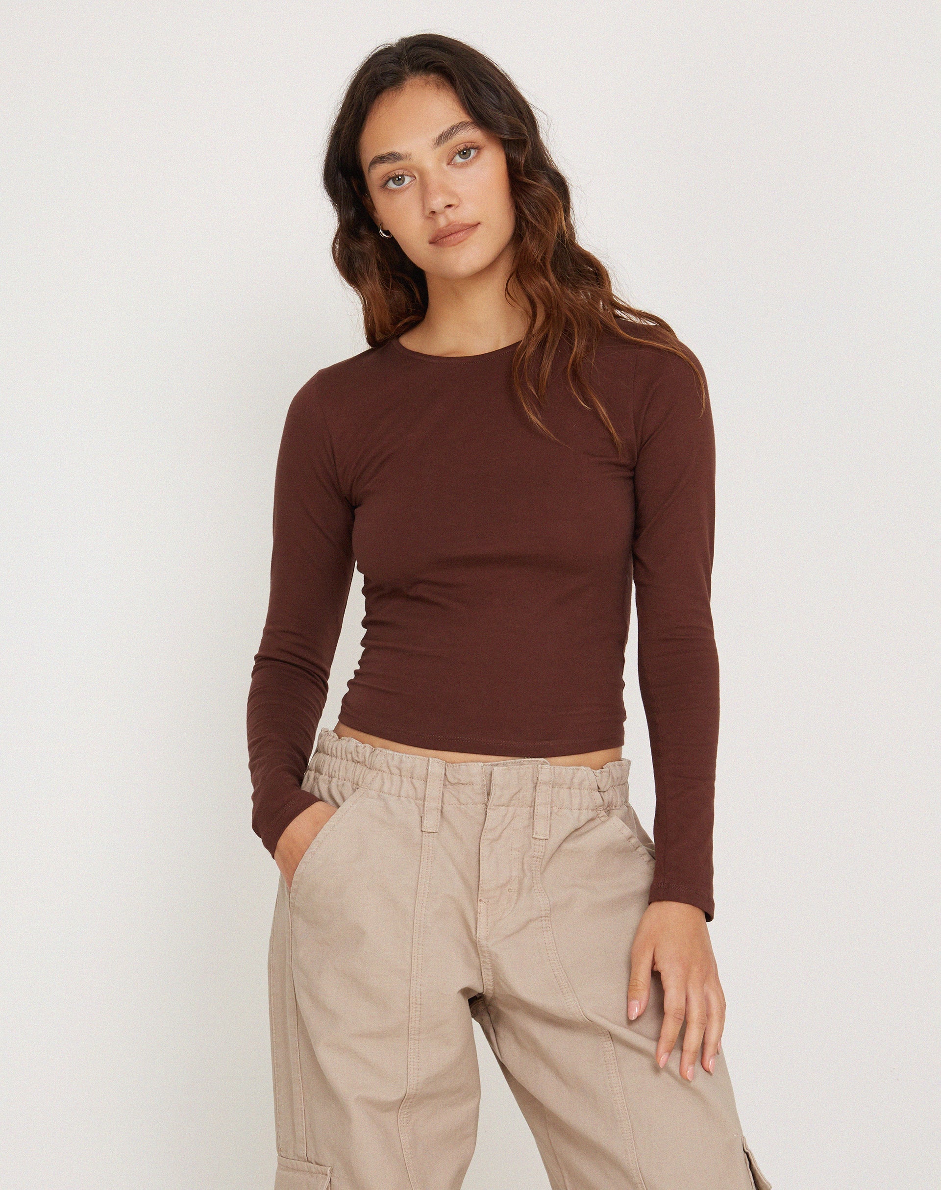Image de Bonja Long Sleeve Top in Seal Brown