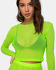 Image de Bonnie Crop Top in Fluro Yellow Net